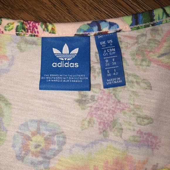 Adidas X Farm Floralita Cropped Tank Top Small - Picture 4 of 5